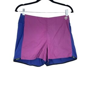 Descente Women's Purple & Blue Colorblock Logo Sporty Shorts Size XS